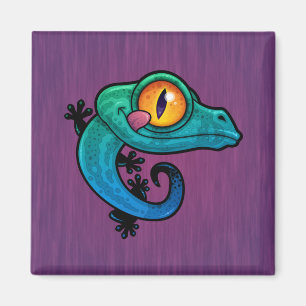 Niedlicher farbiger Cartoon Gecko Magnet
