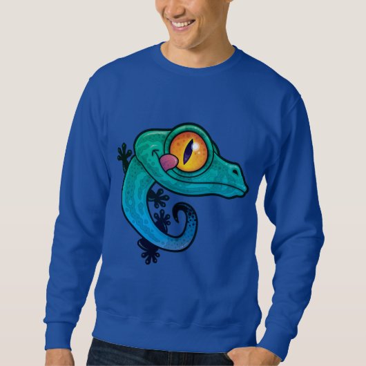 Niedlicher farbiger Cartoon Gecko Sweatshirt (Vorderseite)