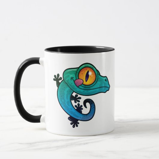 Niedlicher farbiger Cartoon Gecko Tasse (Links)