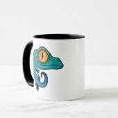 Niedlicher farbiger Cartoon Gecko Tasse (Vorderseite Links)