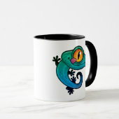 Niedlicher farbiger Cartoon Gecko Tasse (VorderseiteRechts)