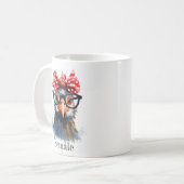 niedlicher, farbiger Cartoon Kaffeetasse (Vorderseite Links)