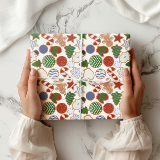 Niedlicher farbiger Cartoon Weihnachtszucker Cooki Geschenkpapier