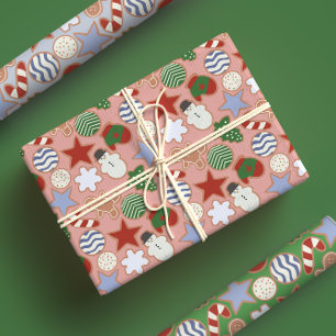 Niedlicher farbiger Cartoon Weihnachtszucker Cooki Geschenkpapier Set