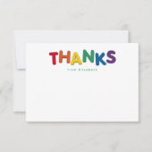 Niedlicher, farbiger Dank personalisiert Dankeskarte (Vorderseite)