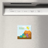 Niedlicher farbiger Dinosaurier personalisierter M Magnet (In Situ (Geschirrspüler))