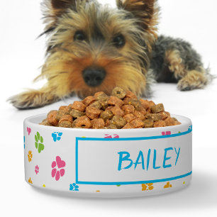 Niedlicher, farbiger Dog Paw druckt Pattern Indivi Napf