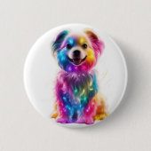 Niedlicher farbiger Hund Button (Vorderseite)