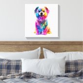 Niedlicher farbiger Hund Leinwanddruck (Insitu (Schlafzimmer))