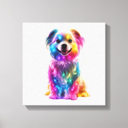 Niedlicher farbiger Hund Leinwanddruck (Vorderseite)