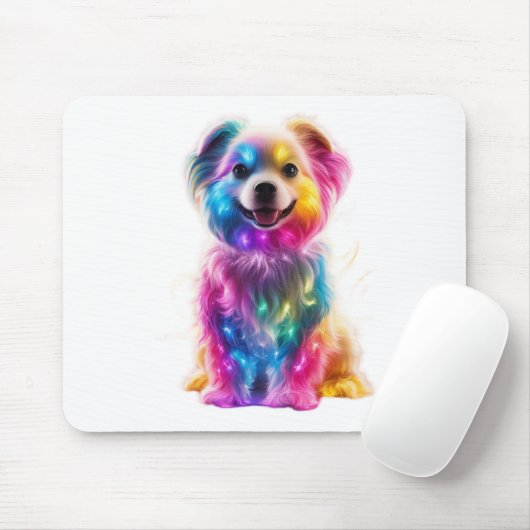 Niedlicher farbiger Hund Mousepad (Mit Mouse)