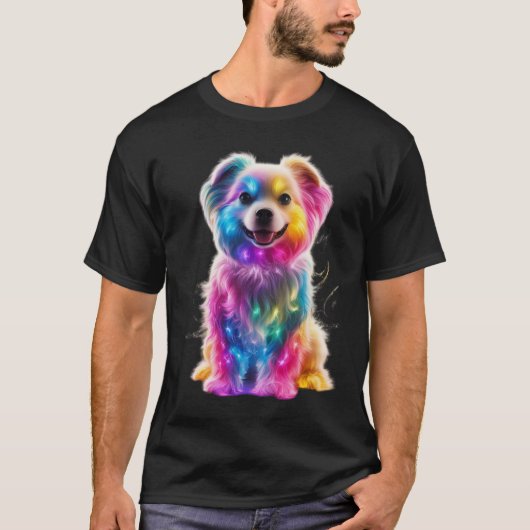 Niedlicher farbiger Hund T-Shirt (Vorderseite)