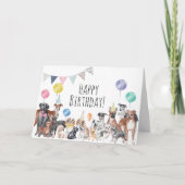 Niedlicher farbiger Hund zum Geburtstag Karte (Vorderseite)