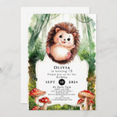 Niedlicher farbiger Igel Geburtstag Einladung (Vorne/Hinten)