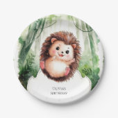 Niedlicher farbiger Igel Geburtstag Pappteller (Vorderseite)