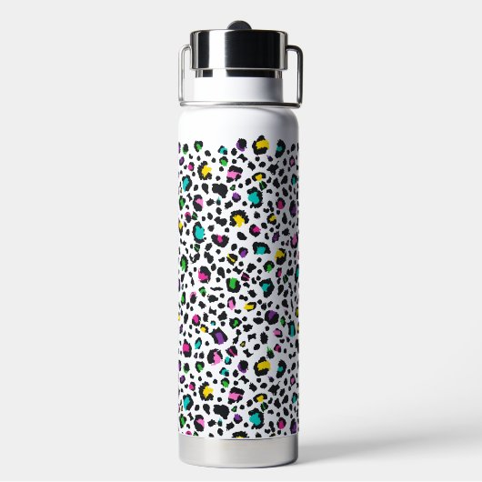 Niedlicher, farbiger Leopardenprint Trinkflasche (Hinten)