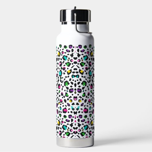 Niedlicher, farbiger Leopardenprint Trinkflasche (Links)