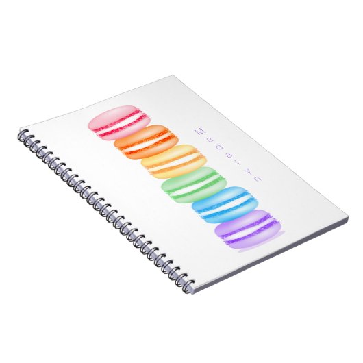 niedlicher farbiger Makaronenstapel personalisiert Notizblock (Rechte Seite)
