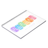 niedlicher farbiger Makaronenstapel personalisiert Notizblock (Linke Seite)