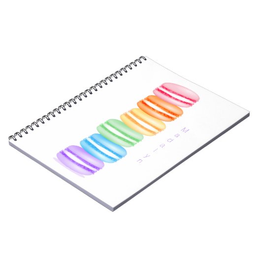 niedlicher farbiger Makaronenstapel personalisiert Notizblock (Linke Seite)