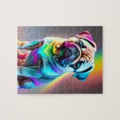 Niedlicher farbiger Mops Puzzle (Horizontal)