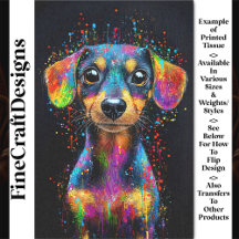 Niedlicher farbiger Pop Art Dackel Dog AX4 Decoupa