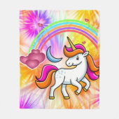 Niedlicher, farbiger Regenbogen, Unicorn, Feuerwer Fleecedecke (Vorderseite)