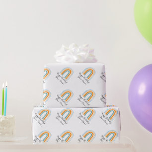 Niedlicher farbiger Regenbogen zeichne Brauch Gebu Geschenkpapier