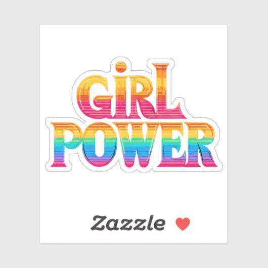 niedlicher farbiger Regenbogenmädchen-Power Aufkleber (Blatt)