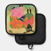 Niedlicher farbiger Schafofen Mitt Topflappen (Vorderseite/Rückseite)