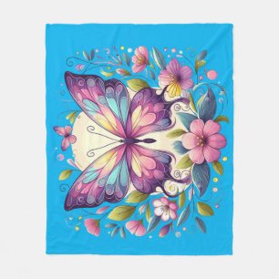 Niedlicher, farbiger Schmetterling Fleecedecke