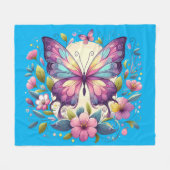 Niedlicher, farbiger Schmetterling Fleecedecke (Vorderseite (Horizontal))
