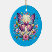 Niedlicher, farbiger Schmetterling Keramik Ornament (Rechts)