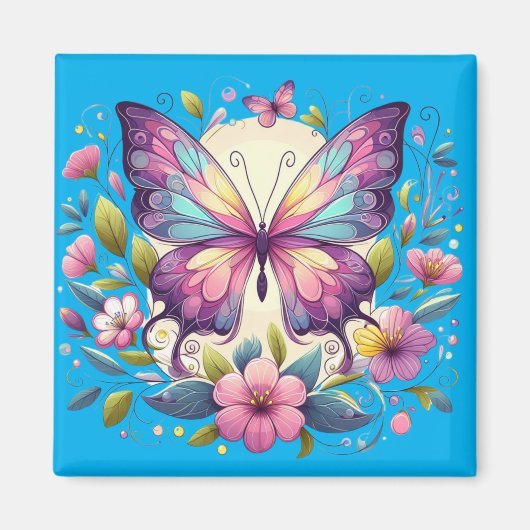 Niedlicher, farbiger Schmetterling Magnet (Vorne)