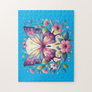 Niedlicher, farbiger Schmetterling Puzzle