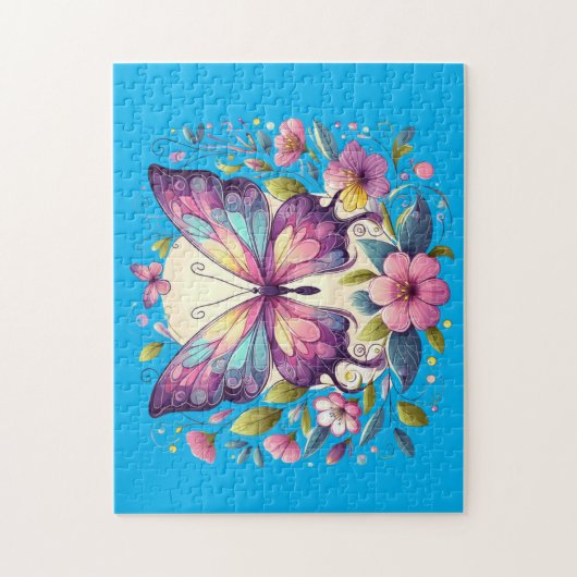 Niedlicher, farbiger Schmetterling Puzzle (Vertikal)