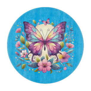 Niedlicher, farbiger Schmetterling Schneidebrett