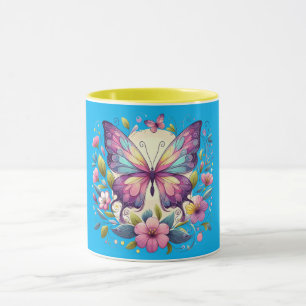 Niedlicher, farbiger Schmetterling Tasse