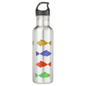 Niedlicher, farbiger Seefisch Edelstahlflasche (Vorderseite)