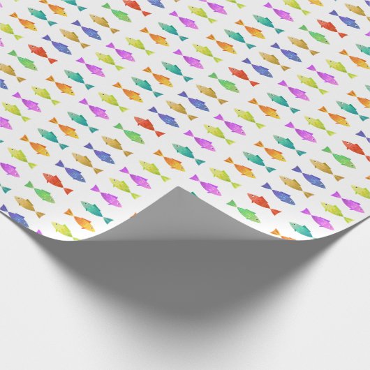 Niedlicher, farbiger Seefisch Geschenkpapier (Ecke)