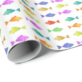Niedlicher, farbiger Seefisch Geschenkpapier (Rolleneckpunkt)
