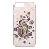 Niedlicher, farbiger Stammeselefant auf Rose-Gold- Case-Mate iPhone Hülle (Rückseite)