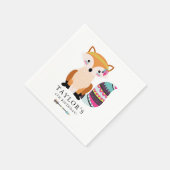Niedlicher farbiger Stammesfuchs-Kindergeburtstag Serviette (Ecke)