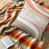 Niedlicher farbiger Streifen Personalisierter Name Kissen