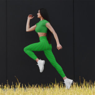 Niedlicher farbiger Streifen Zickzack Workout Gree Leggings