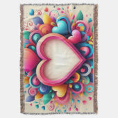 Niedlicher farbiger Valentinstag Decke (Vorderseite Vertikal)