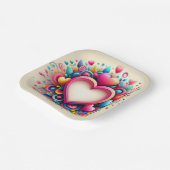 Niedlicher farbiger Valentinstag Pappteller (Gewinkelt)