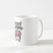 niedlicher, farbiger Wasserfarbenrakkoon mit Herz Kaffeetasse (VorderseiteRechts)