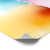 Niedlicher, farbiger Welpenhund Poster (Ecke)