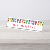 Niedlicher Farbriss für Lehrer zurück zur Schule Schreibtischnamensplakette (Vorderseite )